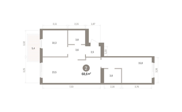 
  Продается 2-комн. квартира 68.61 м², в ЖК Пшеница, дом 5.2. Фото 1.