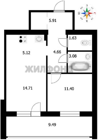 
  Продается 2-комн. квартира 51.3 м². Фото 18.
