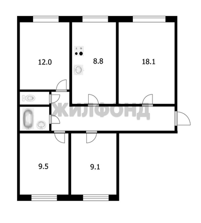 
  Продается 4-комн. квартира 76.9 м². Фото 14.