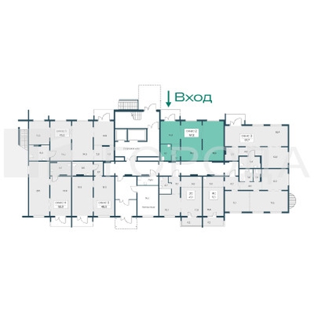 
  Продается офис 57.2 м², в ЖК Квартал Сосновый бор, дом 1. Фото 2.