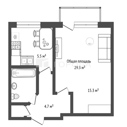 
  Продается 1-комн. квартира 29.3 м². Фото 2.