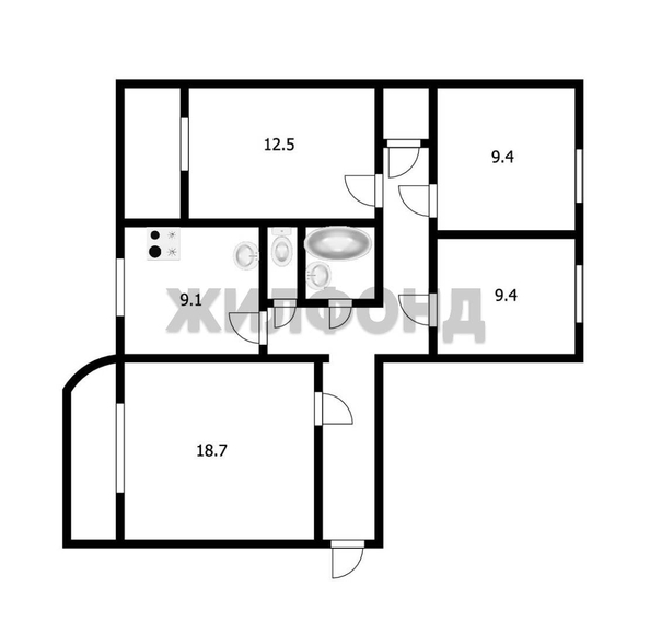 
  Продается 4-комн. квартира 77.2 м². Фото 32.
