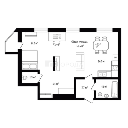 
  Продается студия 58.3 м², в ЖК Дежнёв, дом 5. Фото 14.