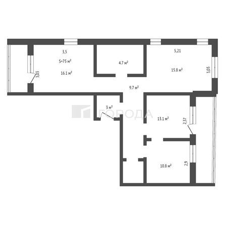 
  Продается 3-комн. квартира 75 м². Фото 31.