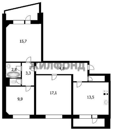 
  Продается 3-комн. квартира 73.5 м². Фото 2.