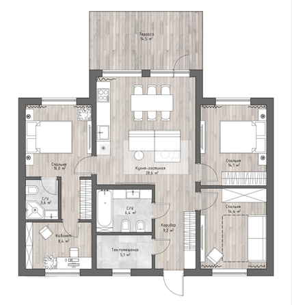 
  Продается коттедж 105.8 м², в КП Тандем. Фото 17.