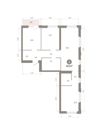 
  Продается 3-комн. квартира 92.37 м², в ЖК Город на озере. Фото 1.