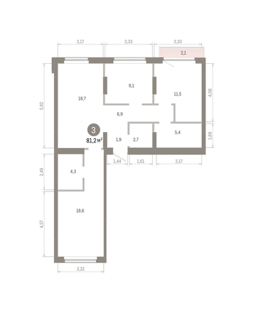 
  Продается 3-комн. квартира 81.2 м², в ЖК Лебедевский квартал, д 1. Фото 1.