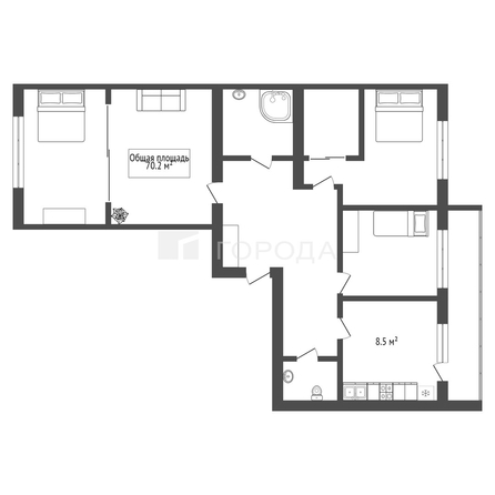 
  Продается 3-комн. квартира 70.2 м². Фото 43.