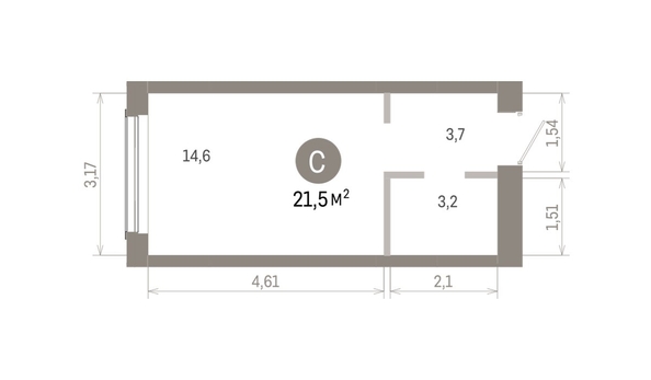 
  Продается студия 21.45 м², в ЖК Европейский берег, дом 46. Фото 1.