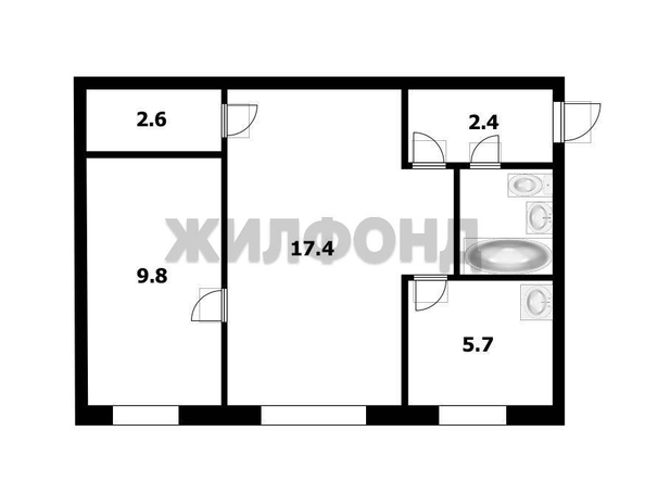
  Продается 2-комн. квартира 42.6 м². Фото 1.