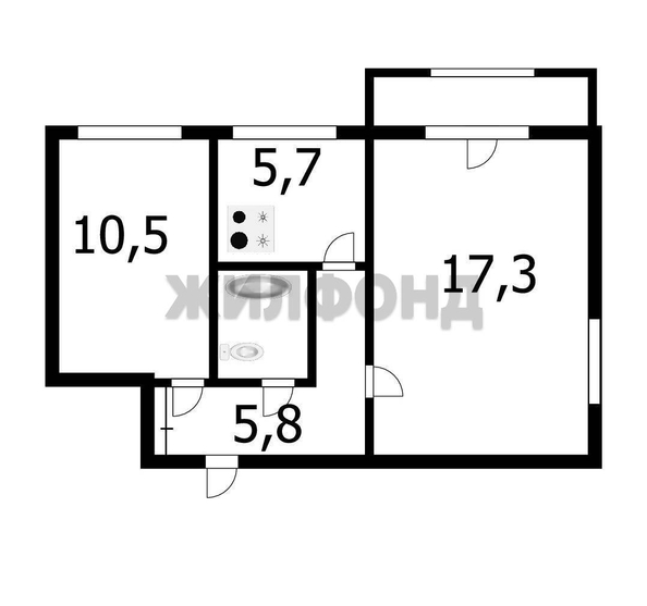 
  Продается 2-комн. квартира 42.6 м². Фото 2.