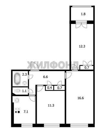 
  Продается 3-комн. квартира 60.9 м². Фото 9.
