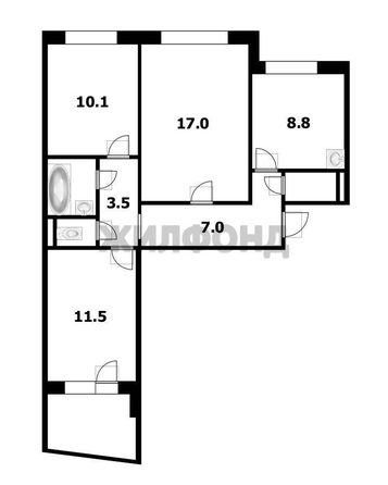 
  Продается 3-комн. квартира 63.2 м². Фото 1.