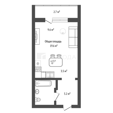 
  Продается студия 19.6 м². Фото 7.