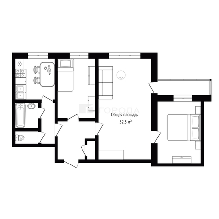 
  Продается 3-комн. квартира 52.5 м². Фото 2.