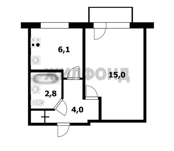 
  Продается 1-комн. квартира 27.8 м². Фото 5.