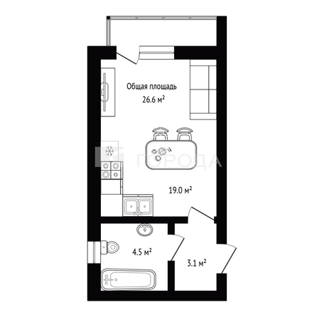 
  Продается студия 26.6 м². Фото 16.