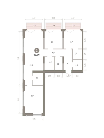 
  Продается 3-комн. квартира 93.93 м², в ЖК Европейский берег, дом 45. Фото 1.