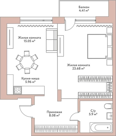 
  Продается 2-комн. квартира 58.67 м², в ЖК Флора и Фауна, 12в . Фото 1.