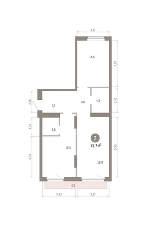 
  Продается 2-комн. квартира 72.7 м², в ЖК Лебедевский квартал, д 1. Фото 1.