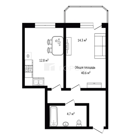 
  Продается 2-комн. квартира 40.6 м². Фото 18.