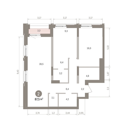 
  Продается 2-комн. квартира 87.46 м², в ЖК Европейский берег, дом 32. Фото 1.