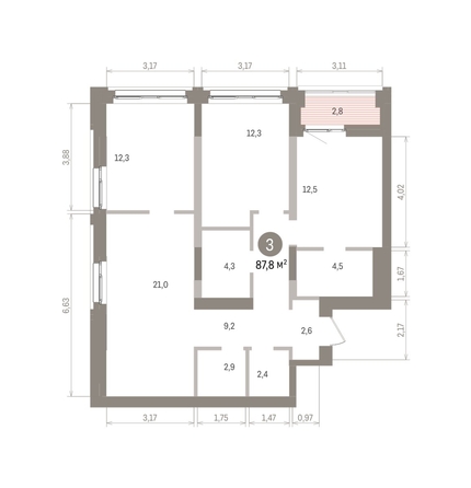 
  Продается 3-комн. квартира 87.82 м², в ЖК Европейский берег, дом 32. Фото 1.