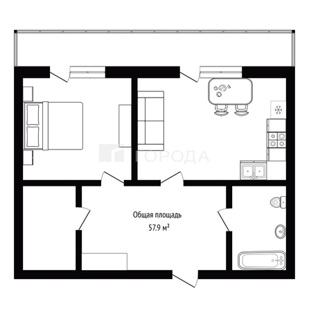 
  Продается 2-комн. квартира 57.9 м². Фото 31.