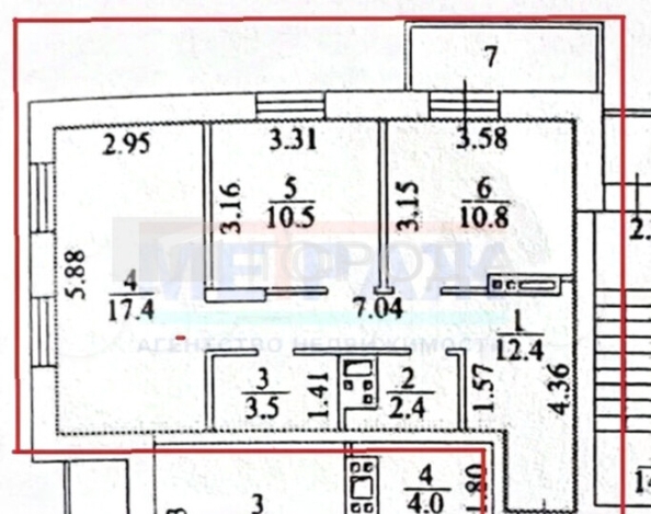 
  Продается 2-комн. квартира 57 м². Фото 9.