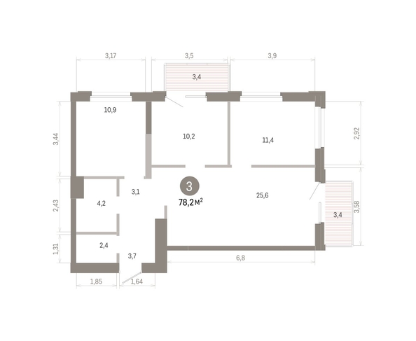 
  Продается 3-комн. квартира 78.18 м², в ЖК Город на озере. Фото 1.