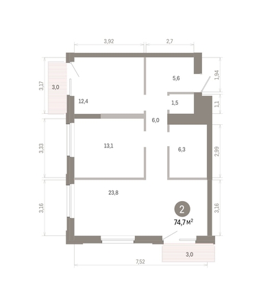 
  Продается 2-комн. квартира 74.71 м², в ЖК Город на озере. Фото 1.