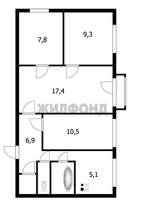
  Продается 4-комн. квартира 61.5 м². Фото 4.