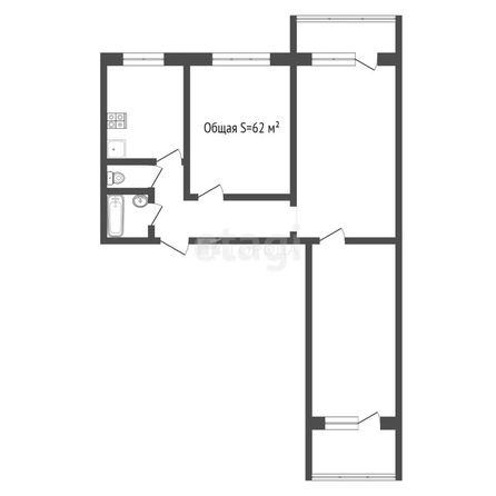 
  Продается 3-комн. квартира 62 м². Фото 36.