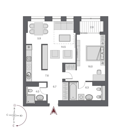 
  Продается 2-комн. квартира 62 м², в  Дом Нобель. Фото 1.