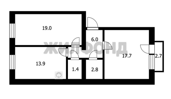 
  Продается 2-комн. квартира 60.8 м². Фото 8.