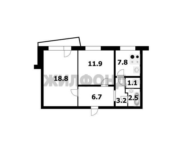 
  Продается 2-комн. квартира 54 м². Фото 24.