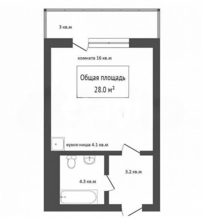 
  Продается студия 28 м². Фото 4.