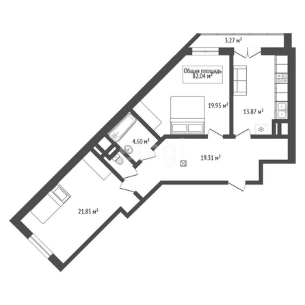 
  Продается 2-комн. квартира 83.1 м², в ЖК Ельцовский, 1-2 б/с. Фото 1.