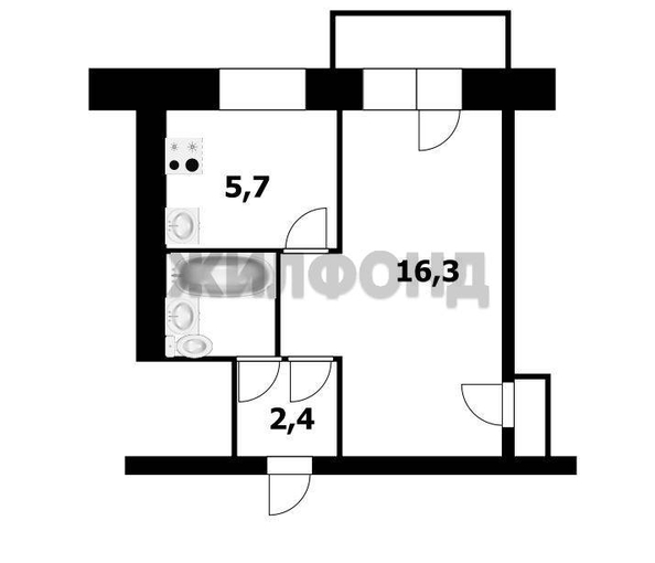 
  Продается 1-комн. квартира 28 м². Фото 10.