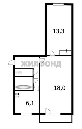 
  Продается 2-комн. квартира 46.5 м². Фото 8.
