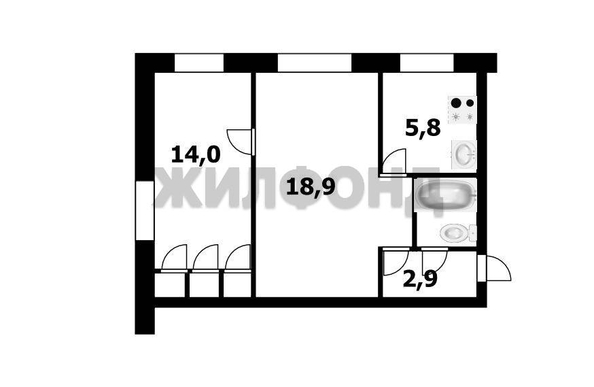 
  Продается 2-комн. квартира 44.6 м². Фото 6.
