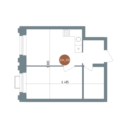 
  Продается 1-комн. квартира 34 м², в ЖК 19/56 Кварталы Телецентра, сек 2. Фото 1.