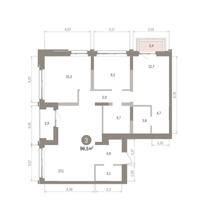
  Продается 3-комн. квартира 96.76 м², в ЖК Европейский берег, дом 32. Фото 1.