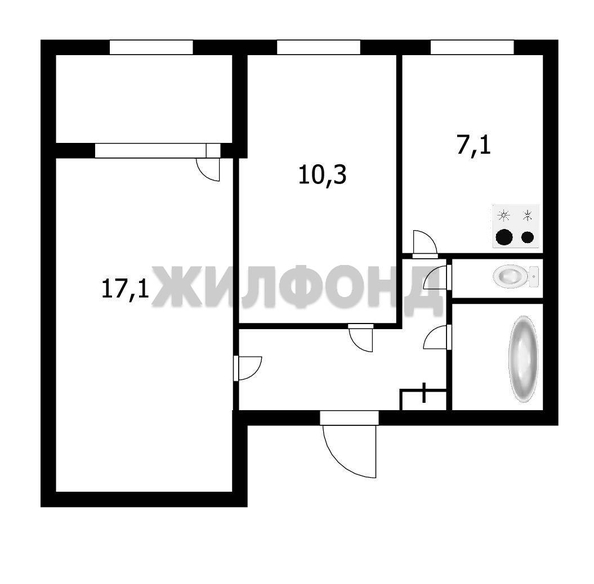 
  Продается 2-комн. квартира 43.7 м². Фото 25.