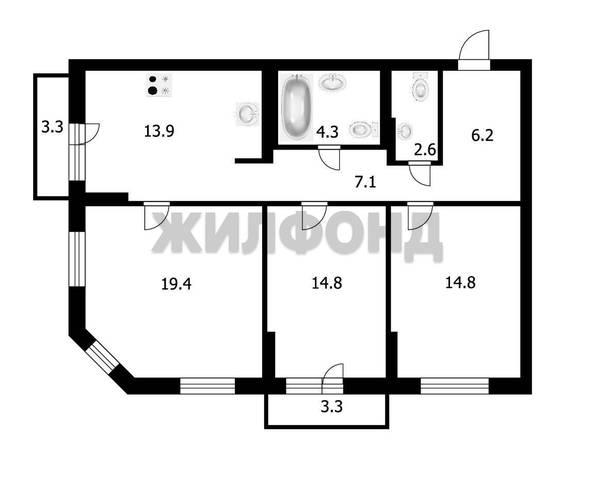 
  Продается 3-комн. квартира 83 м². Фото 22.