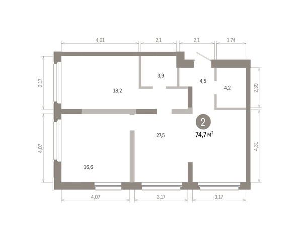 
  Продается 2-комн. квартира 74.7 м², в ЖК Европейский берег, дом 46. Фото 1.
