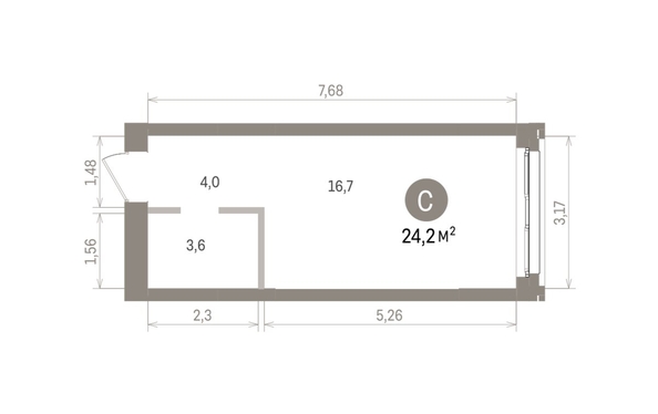 
  Продается студия 24.21 м², в ЖК Европейский берег, дом 32. Фото 1.