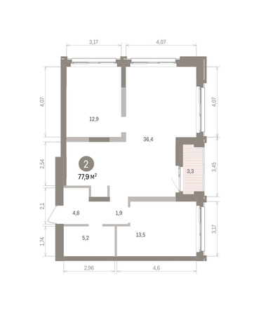 
  Продается 2-комн. квартира 77.92 м², в ЖК Европейский берег, дом 32. Фото 1.