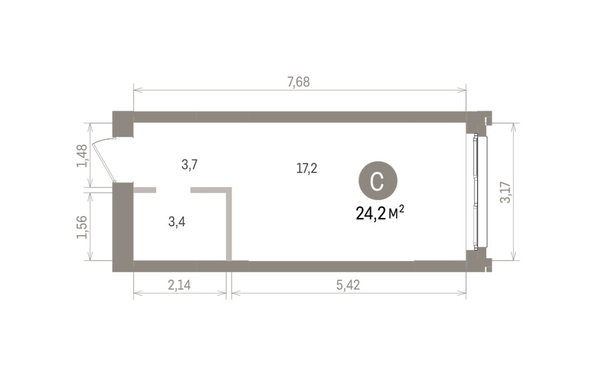 
  Продается студия 24.23 м², в ЖК Европейский берег, дом 32. Фото 1.